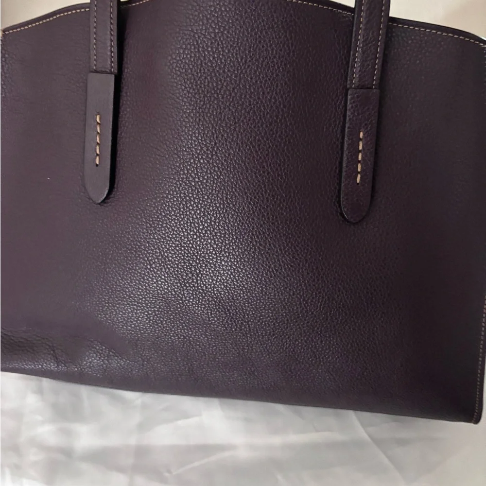 Coach Charlie 28 Carryall in Oxblood/Silver pebbled leather (Style #29529). - Picture 6 of 12